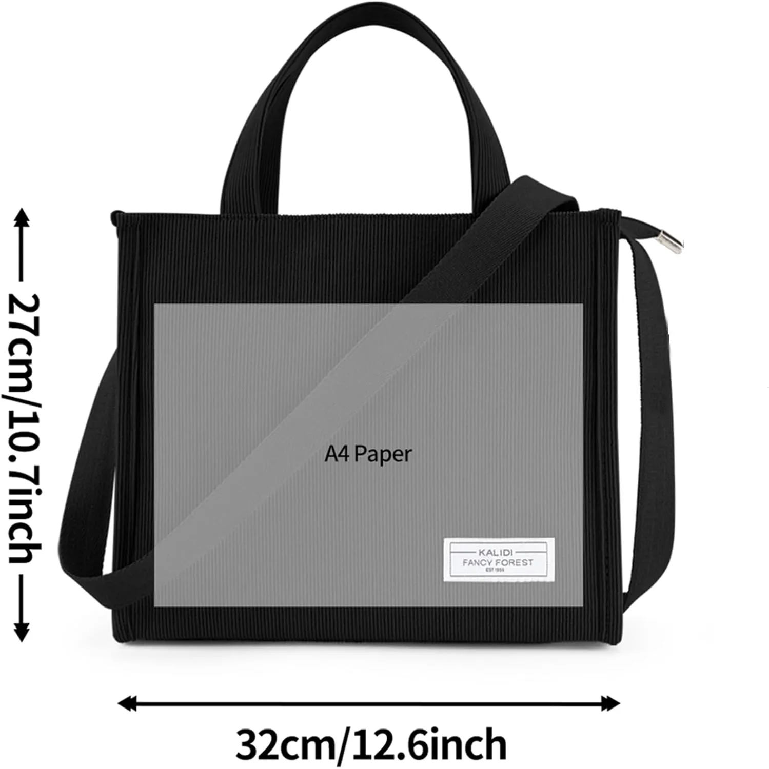 KALIDI Tote Bag for Women Corduroy Crossbody Bag Casual Zipper Tote Fashion Shoulder Handbag Hobo bag with Pockets