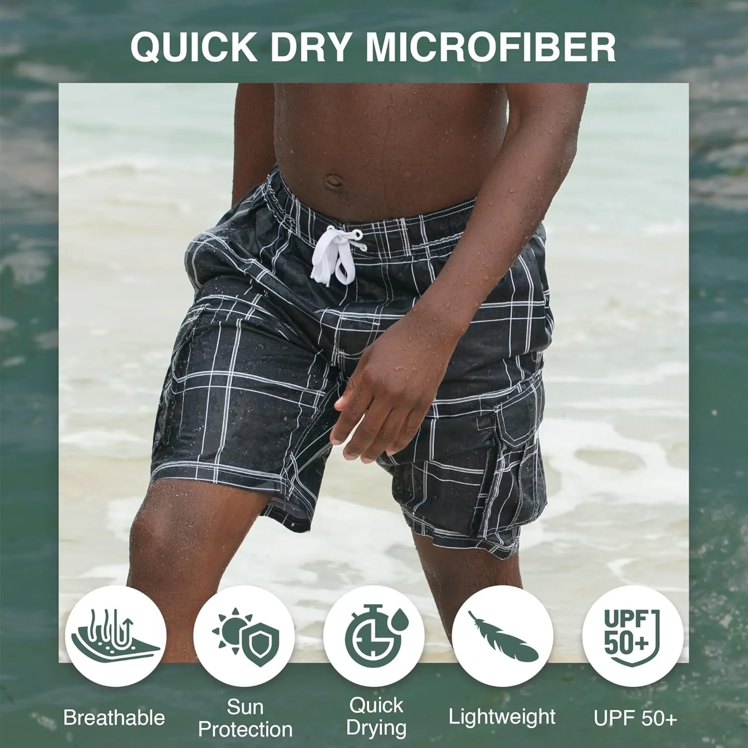 Kanu Surf Flex Men's Swim Trunks Quick-Dry Bathing Suit Men, 9" Inseam (Regular & Extended Sizes)