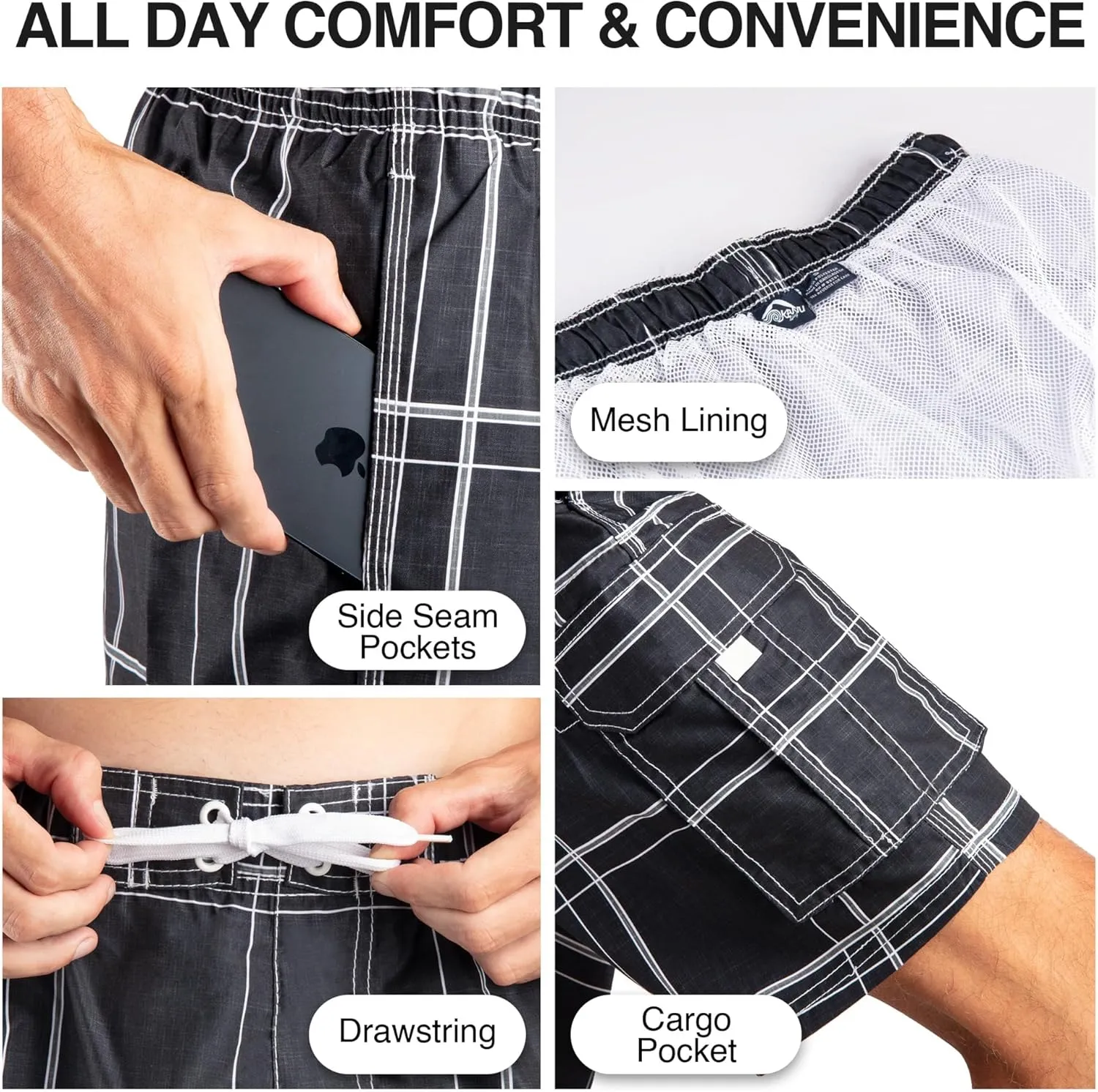 Kanu Surf Flex Men's Swim Trunks Quick-Dry Bathing Suit Men, 9" Inseam (Regular & Extended Sizes)
