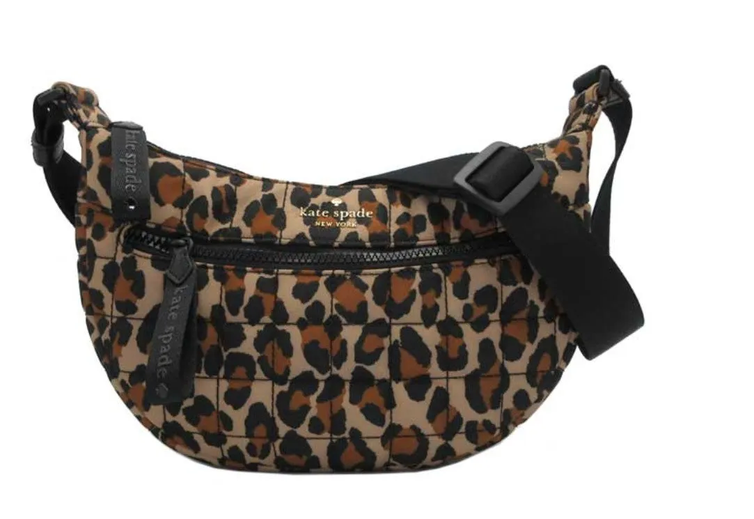 Kate Spade New York Camden Polyester Spotted Leopard Print Sling Bag Crossbody KH407 200 (Brown Multi)