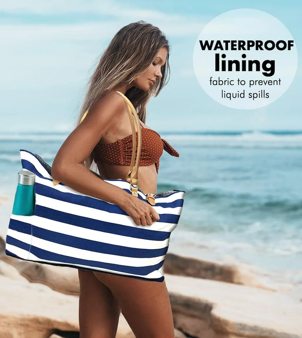 Keho Waterproof Beach Bag with Pockets For Women (Sandproof)