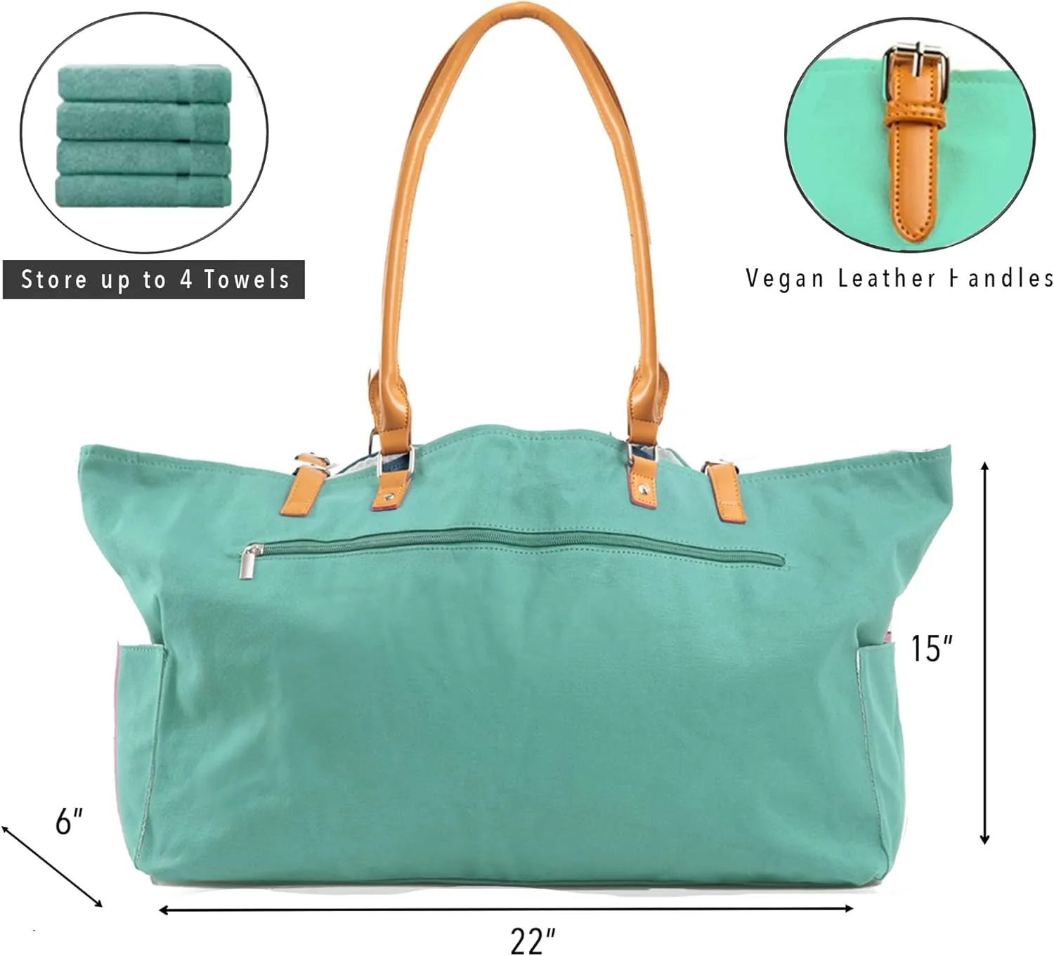 Keho Waterproof Beach Bag with Pockets For Women (Sandproof)