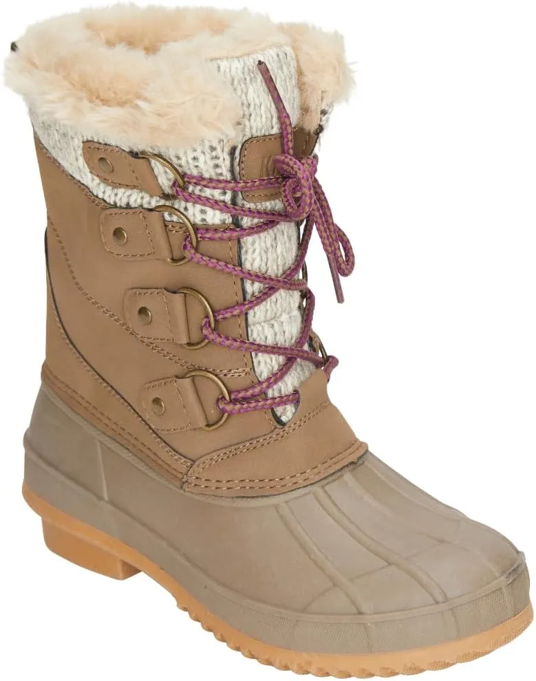 Khombu Women's Kerigan Snow Boots | Waterproof, Rubber Traction, Faux Fur Lining