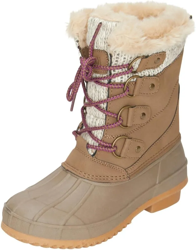 Khombu Women's Kerigan Snow Boots | Waterproof, Rubber Traction, Faux Fur Lining