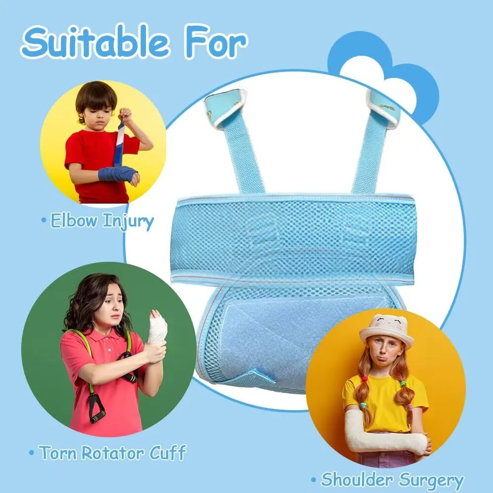 Kids Arm Sling Shoulder Immobilizer For Women Men, Shoulder Sling For Torn Rotator Cuff, Arm Sling For Elbow Injury, Surgery, Fracture, Dislocation (Blue)