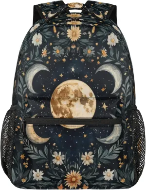 Kids Backpacks for Boys Girls - 16 Inch Moon Schoolbag Lightweight Waterproof Book Bag for Preschool, Kindergarten, Elementary Back to School Children