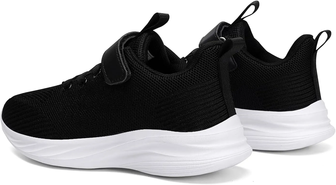 Kids Black Sneakers for Boys & Girls Casual School Sports Tennis Shoes Child Gym Athletic Shoes(Toddler/Little Kid/Big Kid)