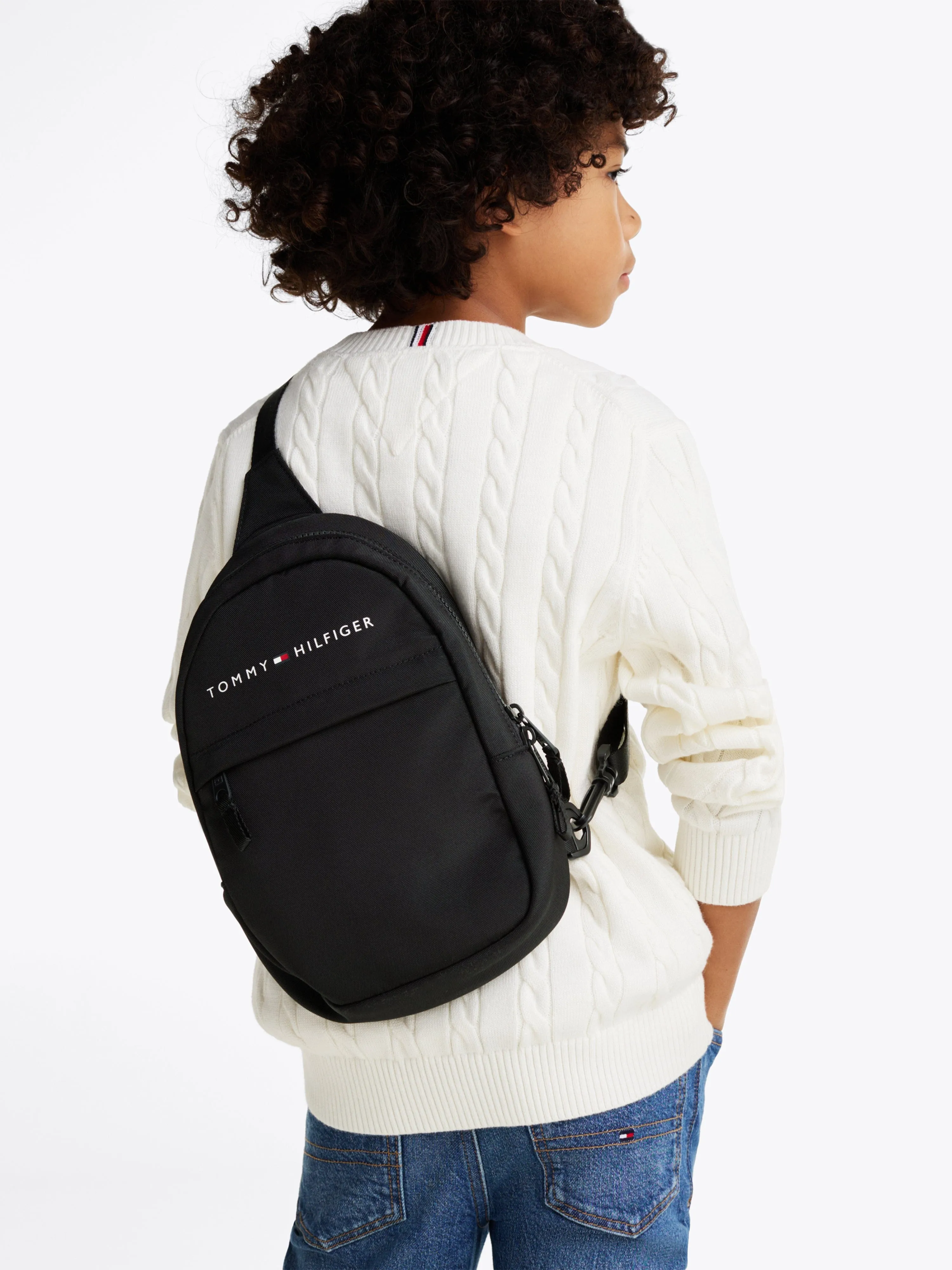 Kids Essential Sling Bag in Black (29cm)