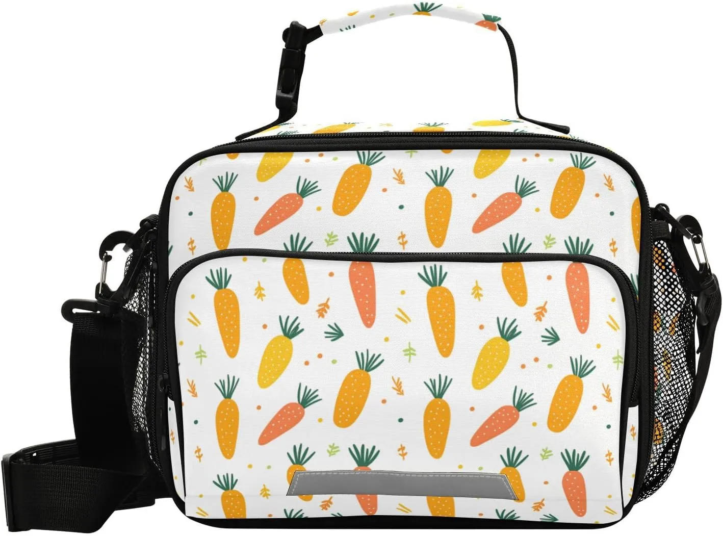 Kids Lunch Bag for Boys Girls Carrot Pattern Insulated Lunch Box with Strap Men Women Reusable Bento Lunch Bag Cooler Tote Bag for School Outdoor Picnic Travel