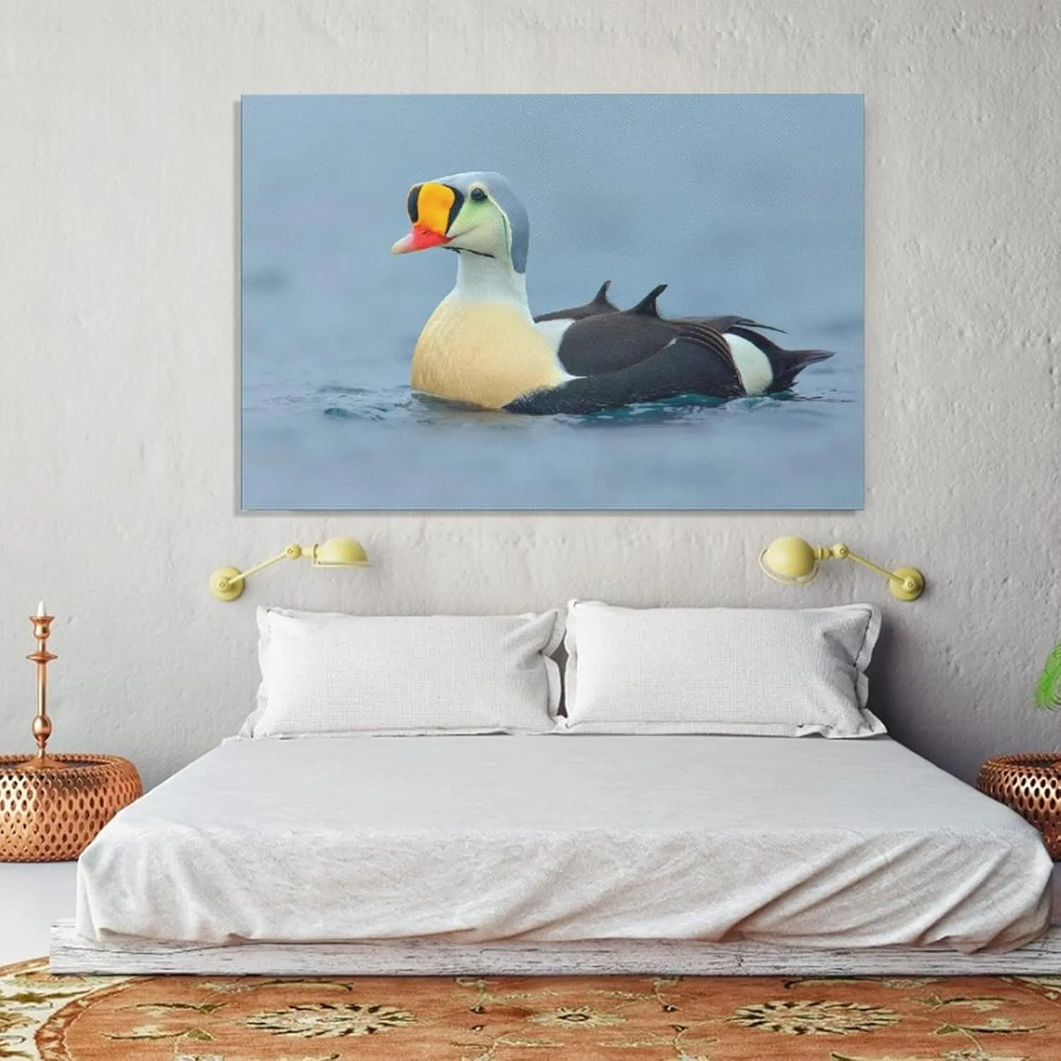 King Eider Duck Red Mouth Room Aesthetics Posters Canvas Posters Bedroom Decoration Sports Office Decoration Gifts Wall Art Decoration Printing Posters 12x18inch(30x45cm)