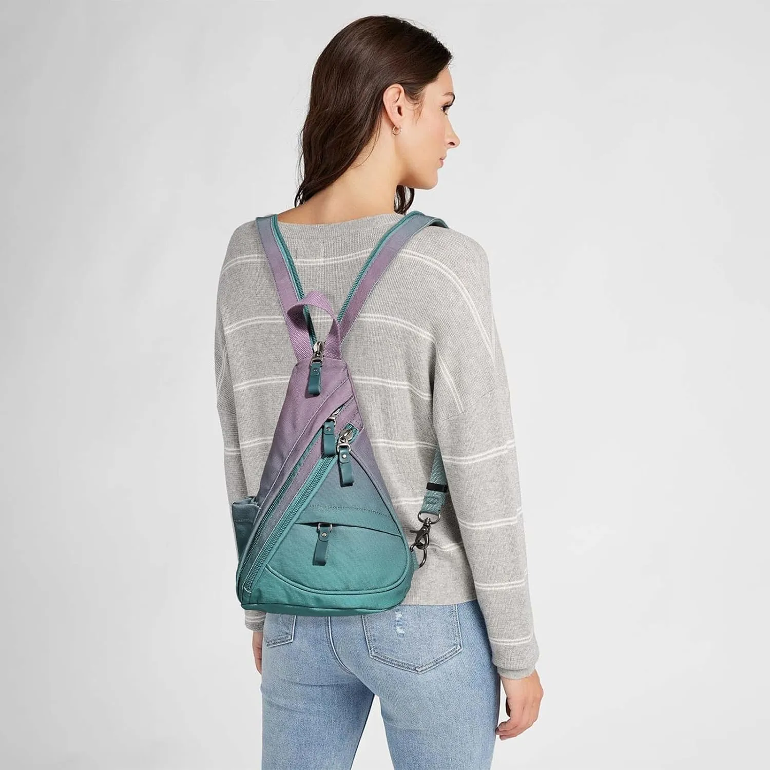 KL928 Canvas Sling Bag - Small Crossbody Backpack Shoulder Casual Daypack Rucksack for Men Women