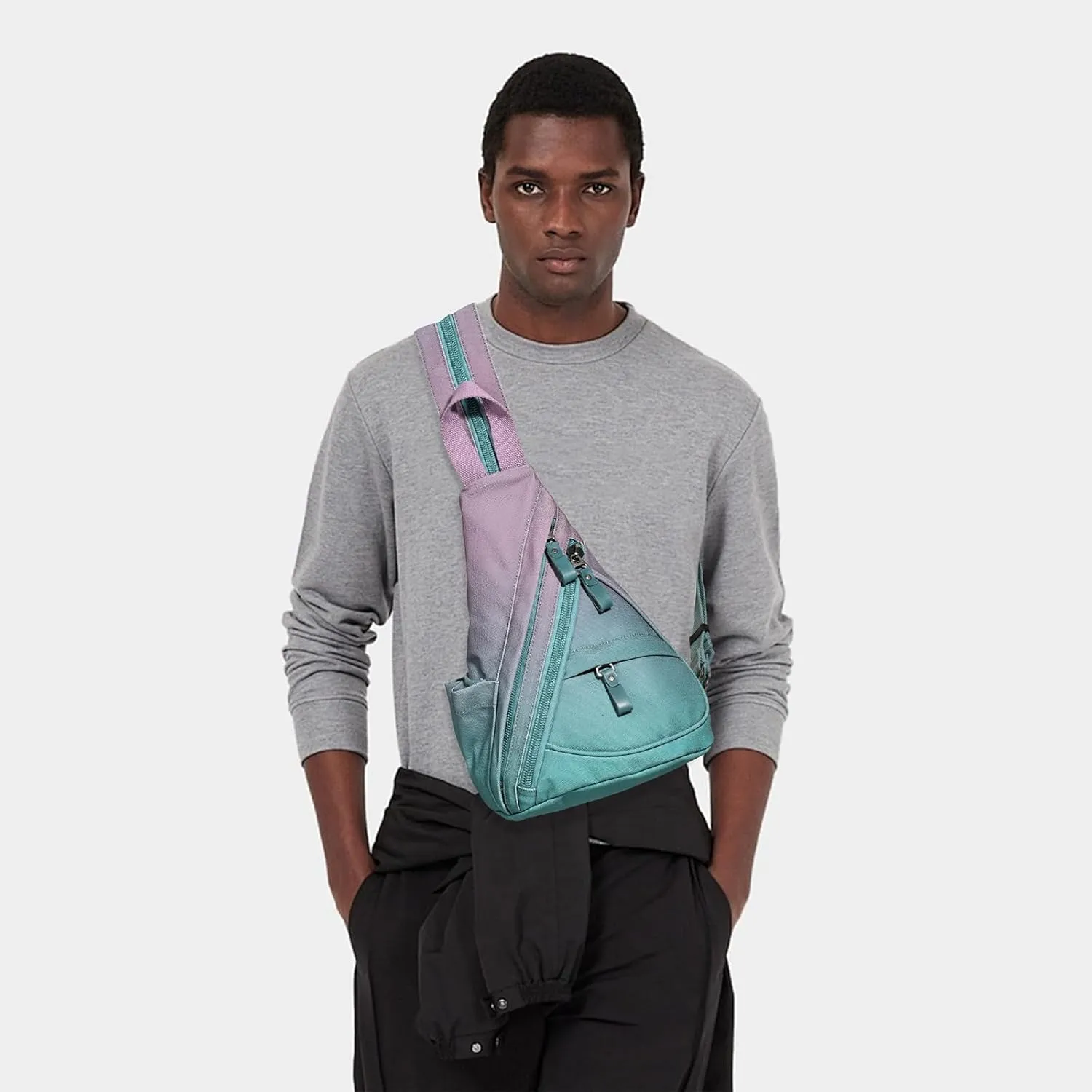 KL928 Canvas Sling Bag - Small Crossbody Backpack Shoulder Casual Daypack Rucksack for Men Women