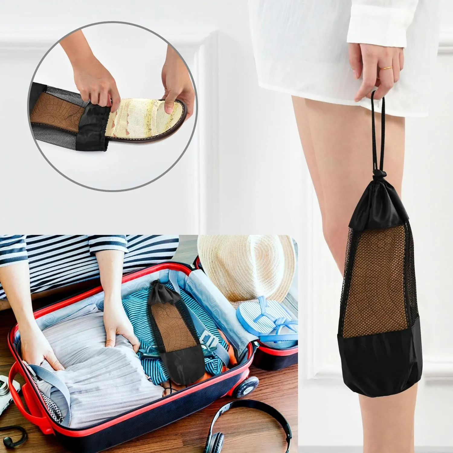 KLL Disposable Slippers Indoor Outdoor Washable Cozy Open Toe Bedroom Shoes for Party Travel Guests