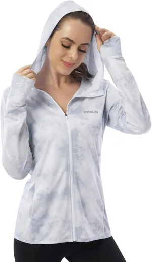 KPSUN Women's UPF 50  UV Sun Protection Clothing Zip Up Hoodie SPF Long Sleeve Sun Shirt Fishing Hiking Outdoor Jacket