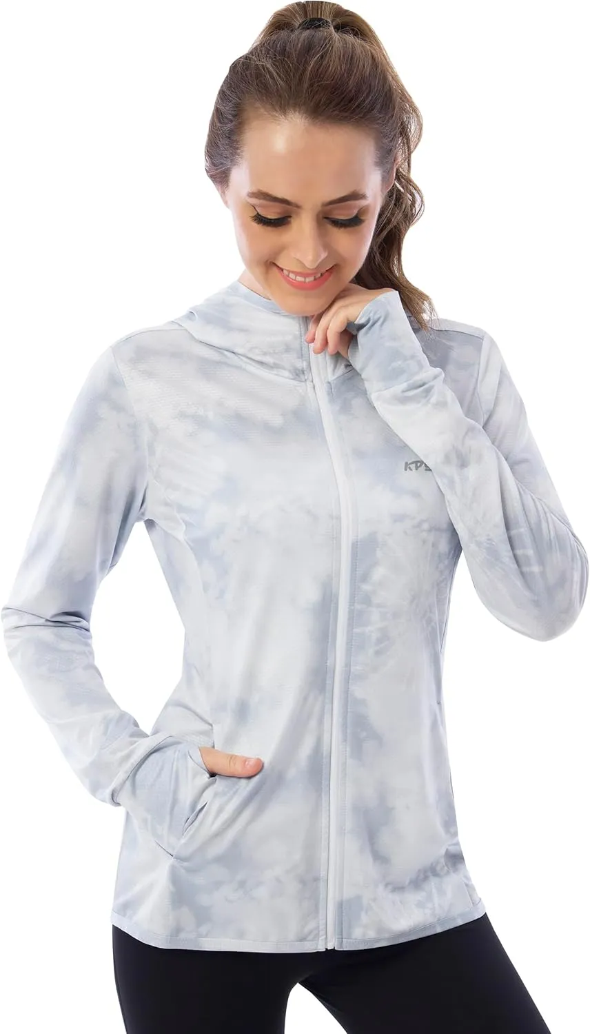 KPSUN Women's UPF 50  UV Sun Protection Clothing Zip Up Hoodie SPF Long Sleeve Sun Shirt Fishing Hiking Outdoor Jacket