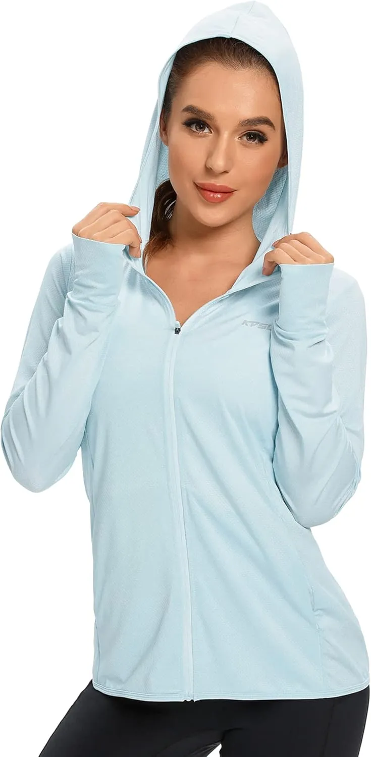 KPSUN Women's UPF 50  UV Sun Protection Clothing Zip Up Hoodie SPF Long Sleeve Sun Shirt Fishing Hiking Outdoor Jacket
