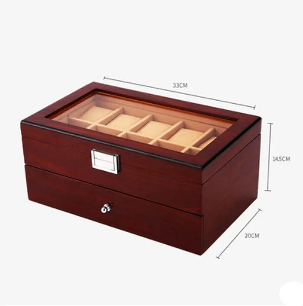 KYUSAR Watch Box Watch Holder 20 Grid Watch Box Men's Or Women's Mechanical Quartz Watches Storage Box With Transparent Top Cover Watch Case