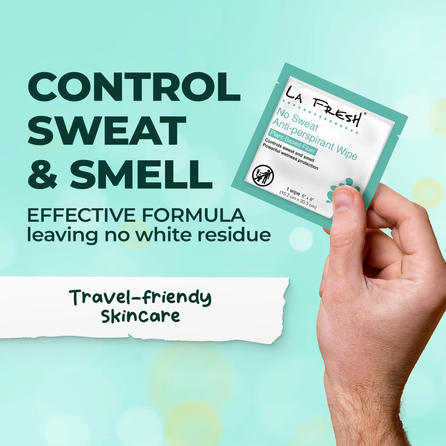 La Fresh Travel Lite Antiperspirant and Body Wipes - 200 Individually Wrapped Deodorant Wipes for Adults, Men and Women Travel Essentials