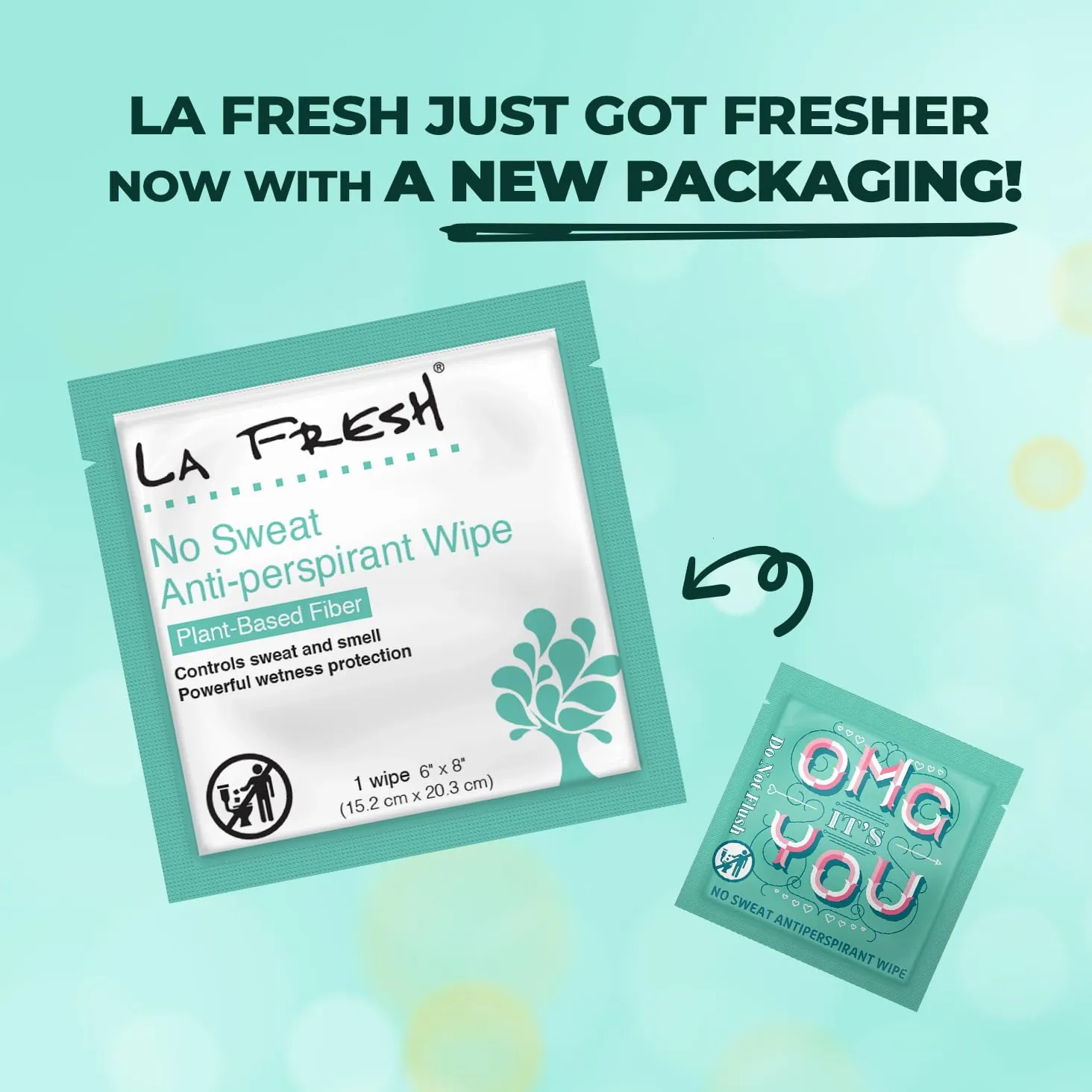 La Fresh Travel Lite Antiperspirant and Body Wipes - 200 Individually Wrapped Deodorant Wipes for Adults, Men and Women Travel Essentials