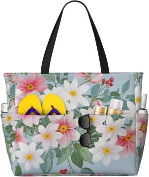 Large Beach Bag Waterproof Beach Totes Bags for Women Men, Pool Bag with Zipper Pocket