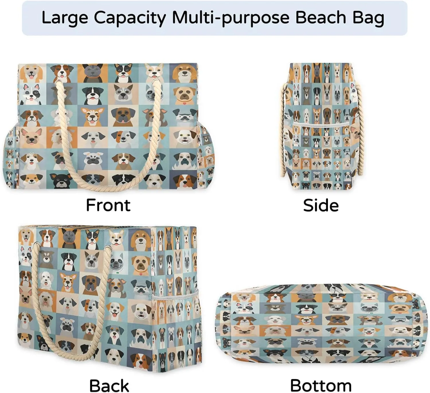 Large Beach Bags for Women with Zipper Beach Tote Bag Waterproof Sandproof Gym Swim Pool Grocery Travel Bag