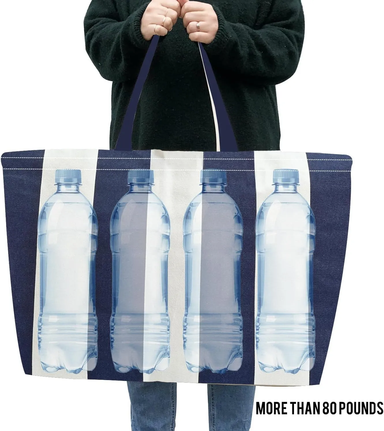 Large Canvas Tote Bag-Extra Big Shopping Beach Totes Bags Reusable Largest Grocery Plain Solid Bag 28"x8"x16"