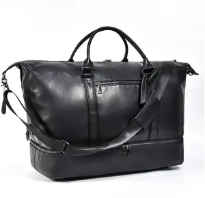 Large Capacity Leather Travel Bag Cowhide Duffel Bag 20 "leather Fitness Handbag