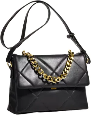 Large Capacity Quilted Bag Flap Bags for Women Trendy Tote Shoulder Crossbody Bags Travel Handbags with a Golden Chain