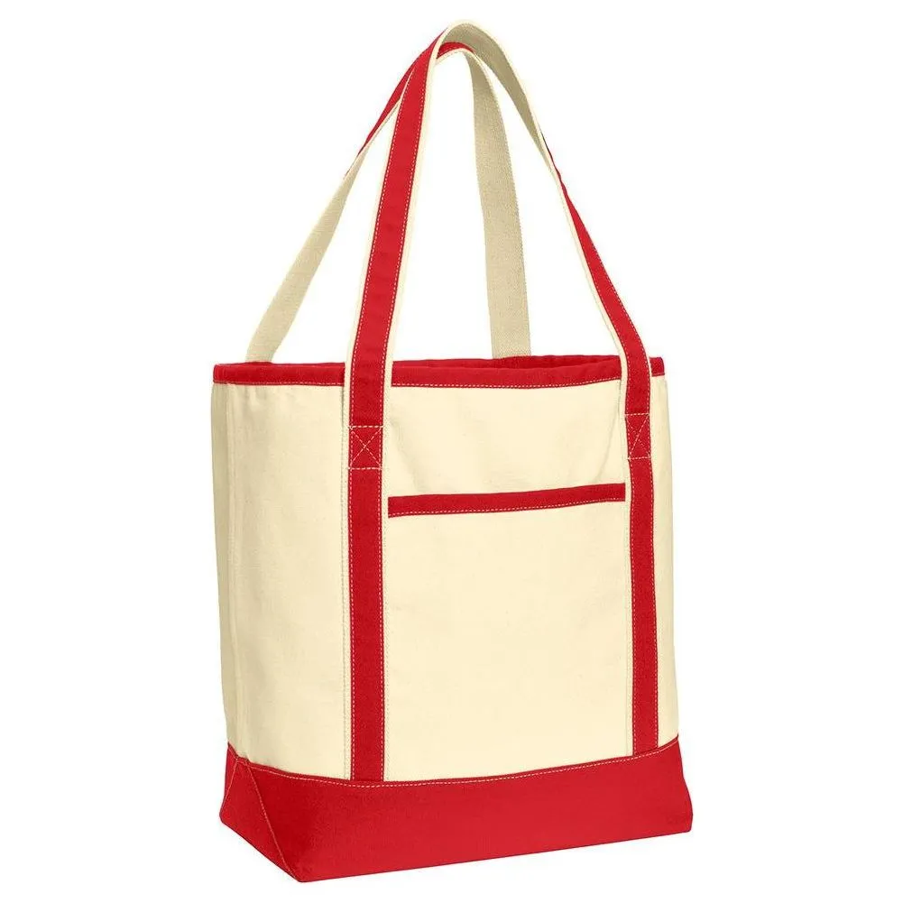 Large Cotton Canvas Boat Tote