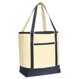 Large Cotton Canvas Boat Tote