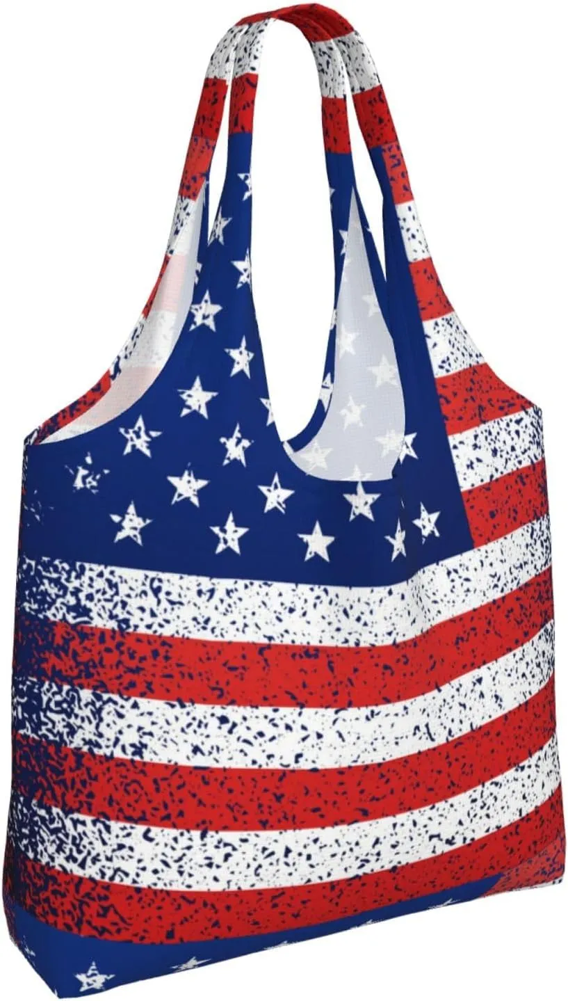 Large Foldable Reusable Grocery Bags, Machine Washable Tote Bag Kitchen Essential
