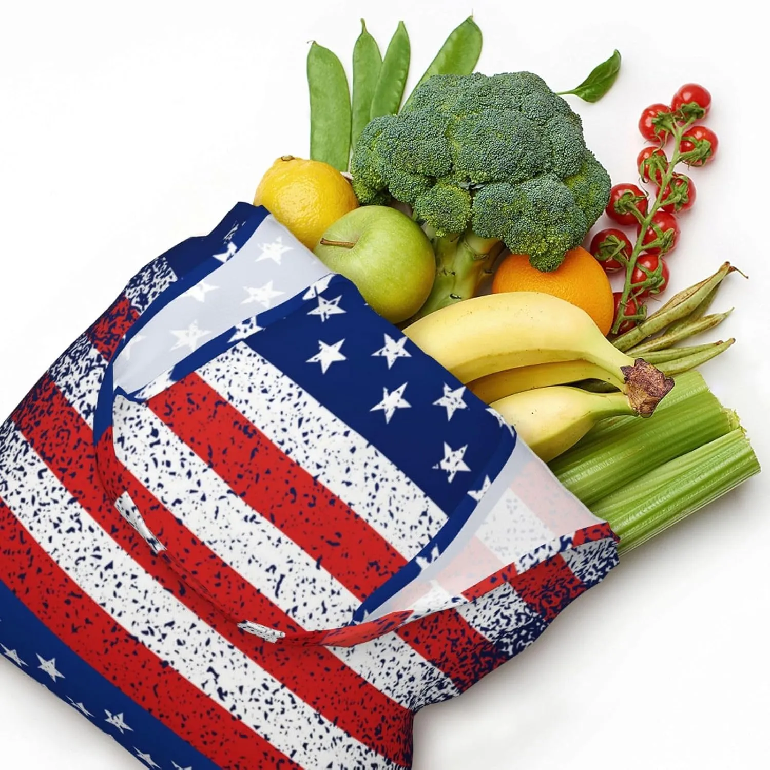 Large Foldable Reusable Grocery Bags, Machine Washable Tote Bag Kitchen Essential