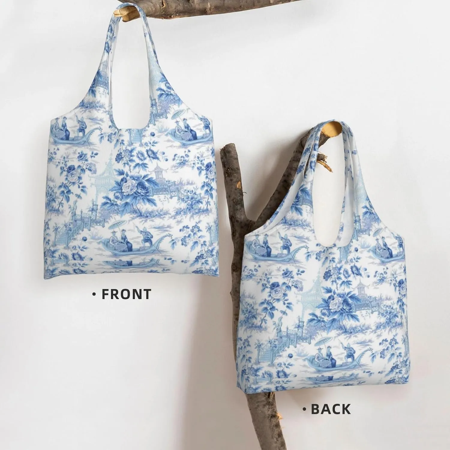 Large Foldable Reusable Grocery Bags, Machine Washable Tote Bag Kitchen Essential
