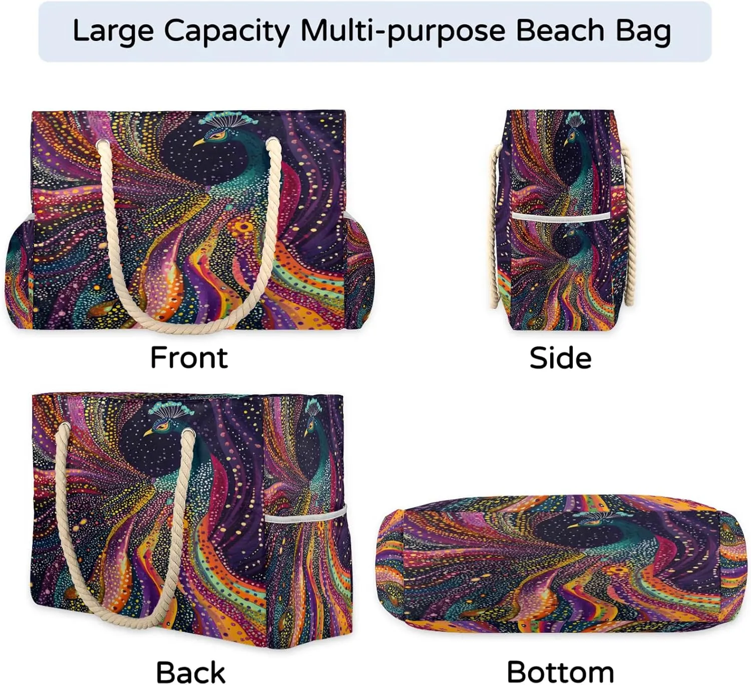 Large Tote Beach Bags for Women with Zipper Waterproof Sandproof Gym Swim Pool Grocery Travel Bag