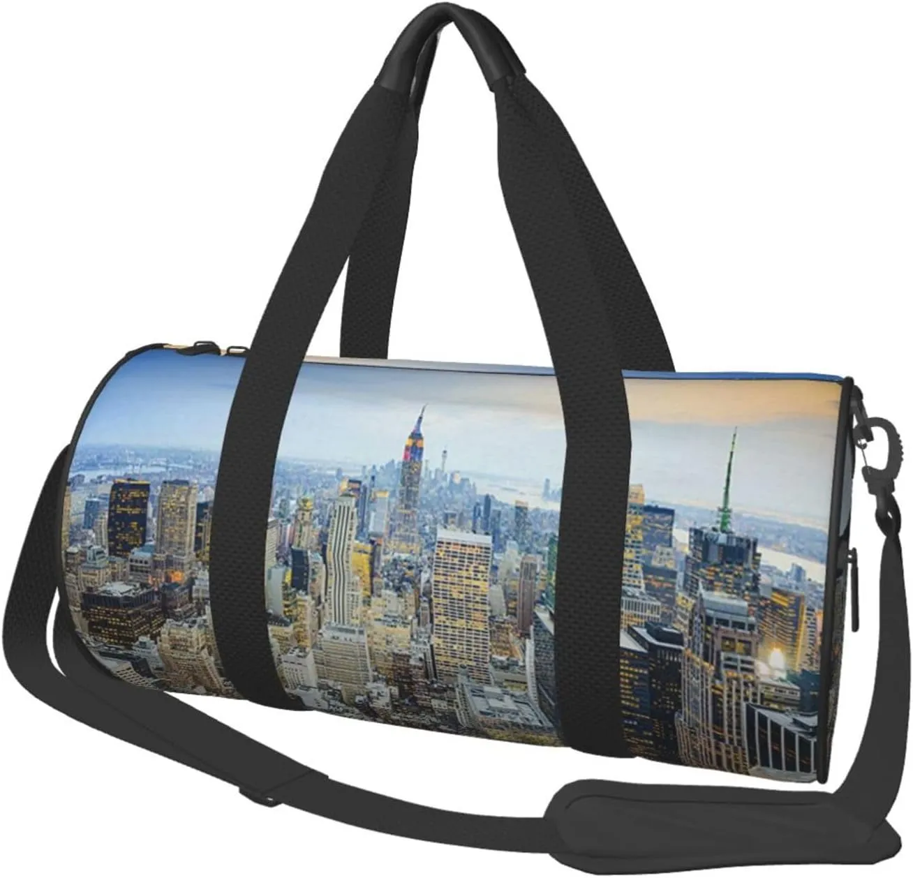 Large Weekender Overnight Bag Fashion Sports Gym Bag New York City Manhattan Skyline Travel Duffel Bag With Adjustable Shoulder Strap