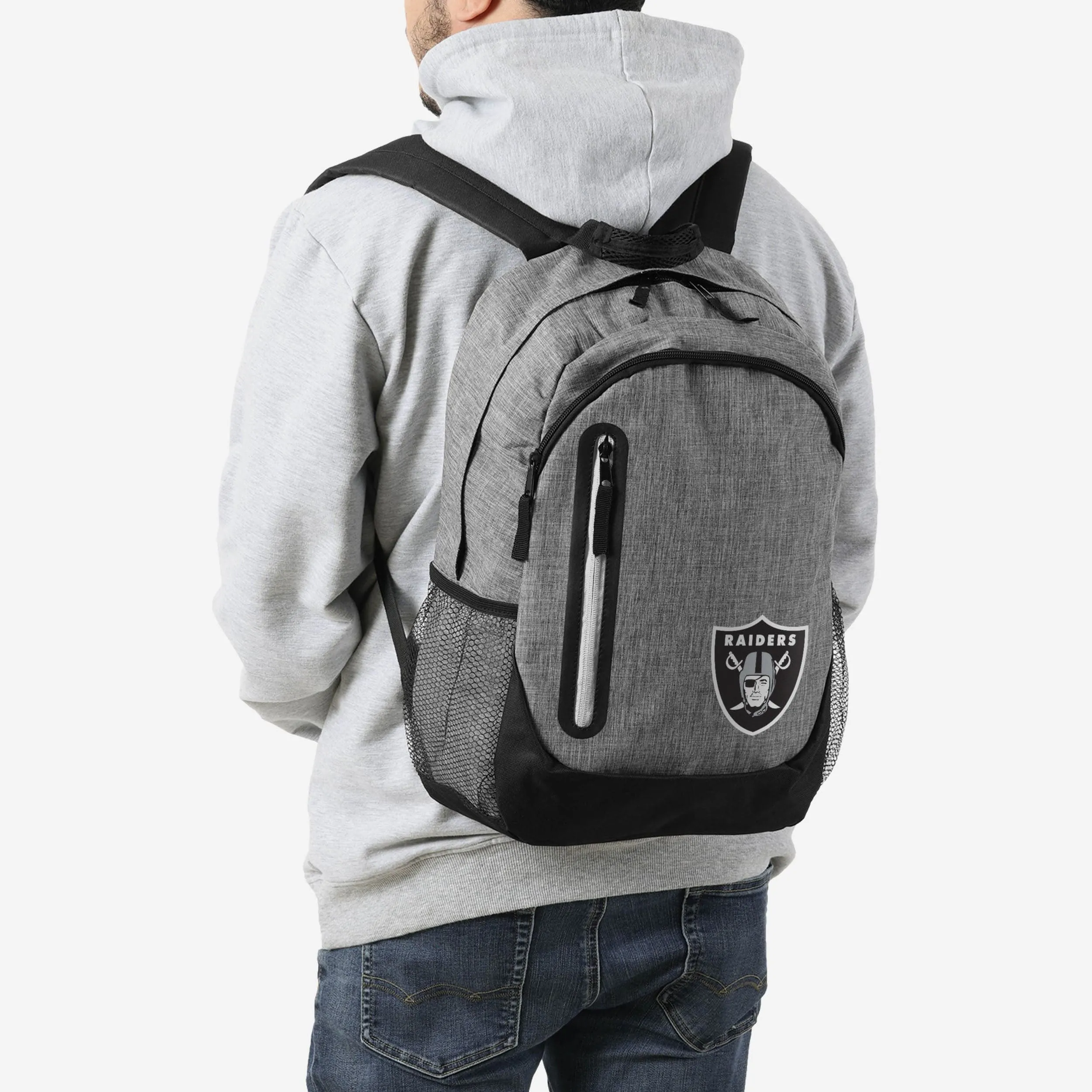 Las Vegas Raiders Heather Grey Bold Color Backpack