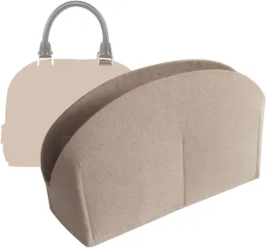 Lckaey Bag Organizer for Alma BB Alma PM Felt Purse Organizer Insert with Zipper 1004Khaki-L（NLMA-BB