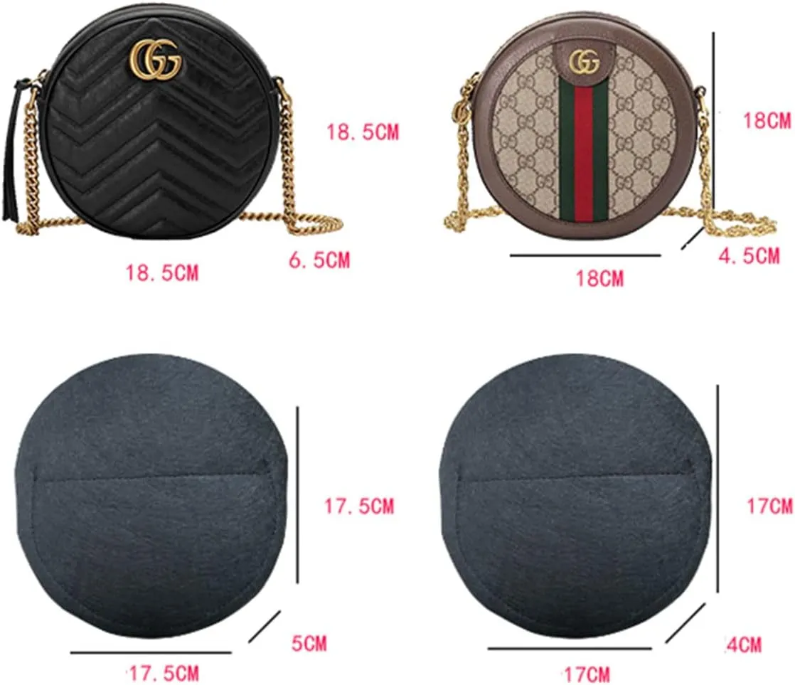 Lckaey bag organizer insert round-for round bag Applicable to old flower soft bag, support Kuqi Round bag Purse Organizer 2078GC-coffee-S