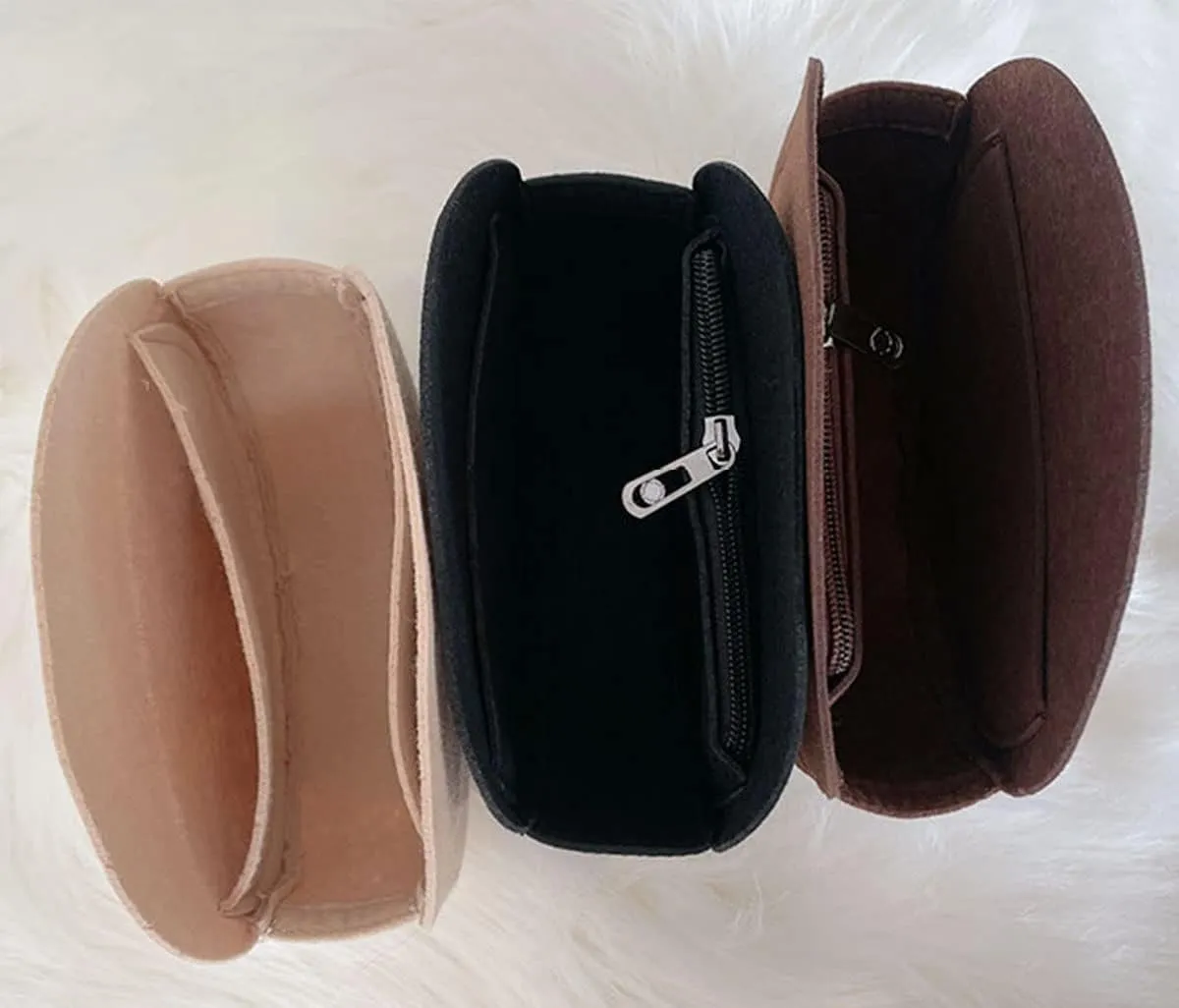 Lckaey bag organizer insert round-for round bag Applicable to old flower soft bag, support Kuqi Round bag Purse Organizer 2078GC-coffee-S