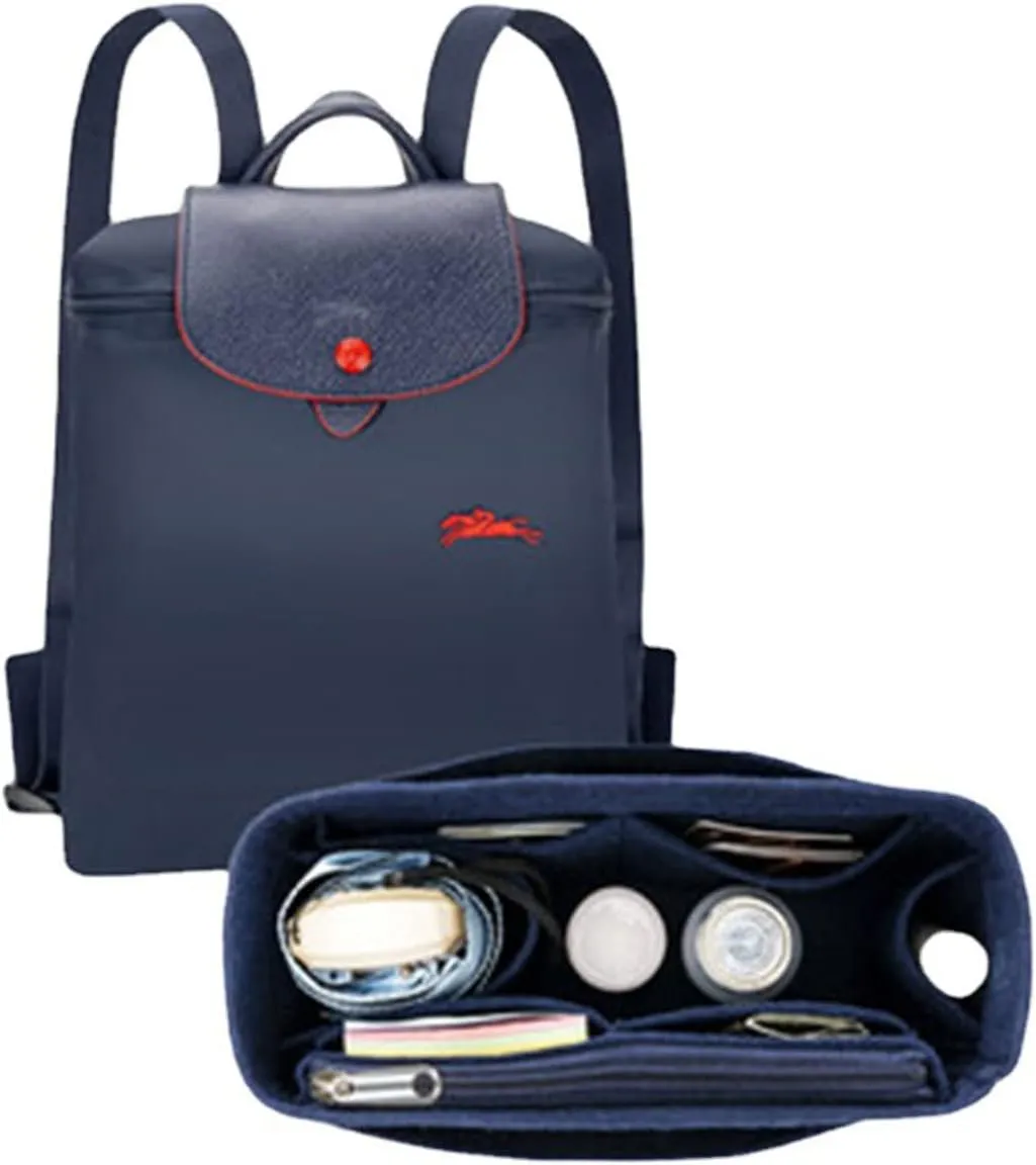 Lckaey Felt Bag Insert for Backpack, Purse Organizer - Blue