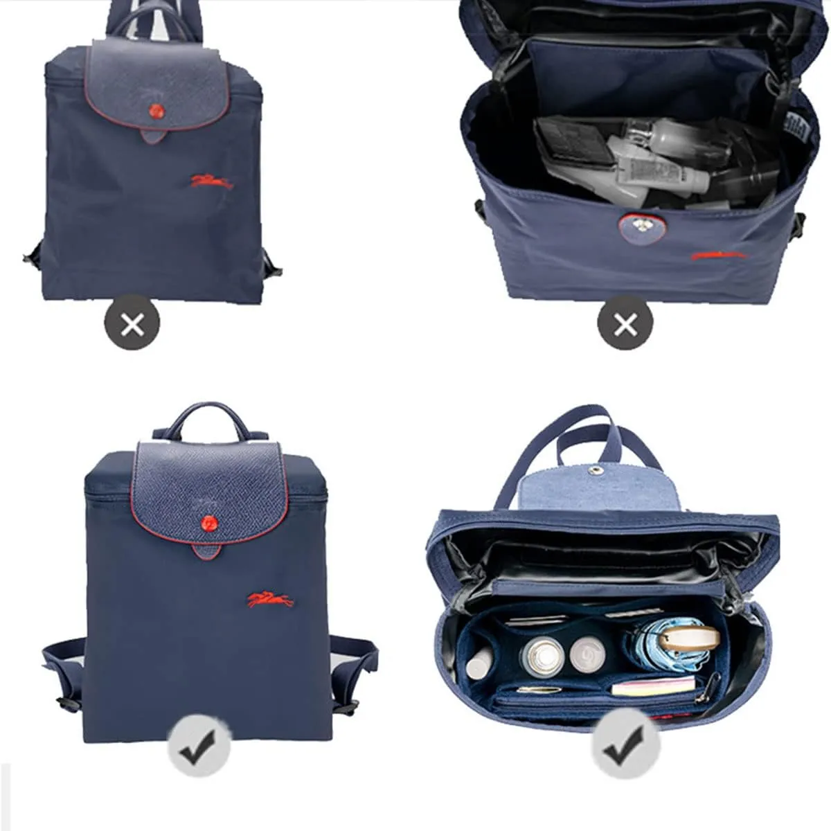 Lckaey Felt Bag Insert for Backpack, Purse Organizer - Blue