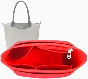 Lckaey felt Organizer for longchamp tote bags le pliage purse tote insert medium bag organizer inserts handbag best1032red-M