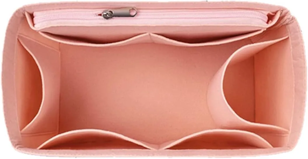 Lckaey purse backpack organizer for le pliage knapsack Felt Bag insert Multi Pocket 1013pink
