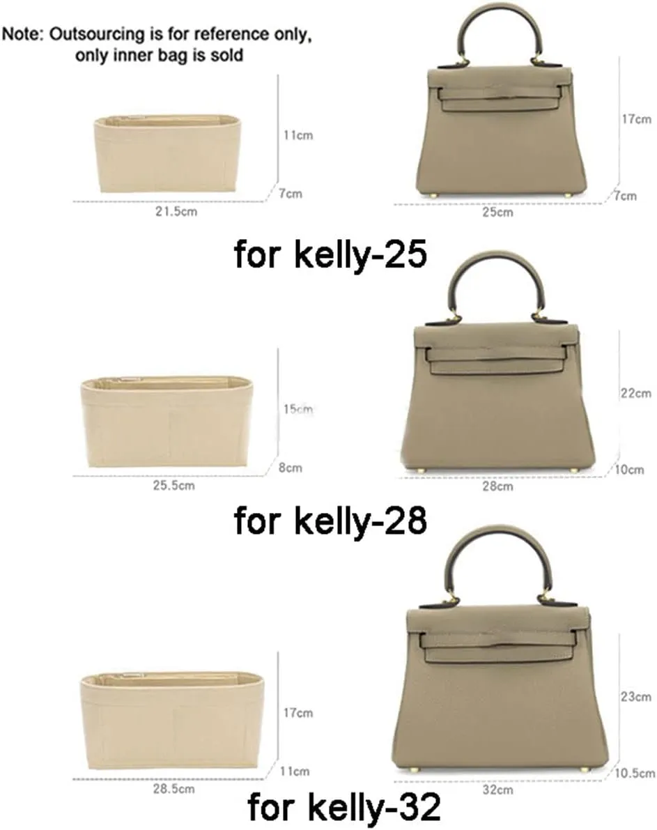 Lckaey Purse Organizer insert for Handbag Kelly 25 organizer1011Beige-S