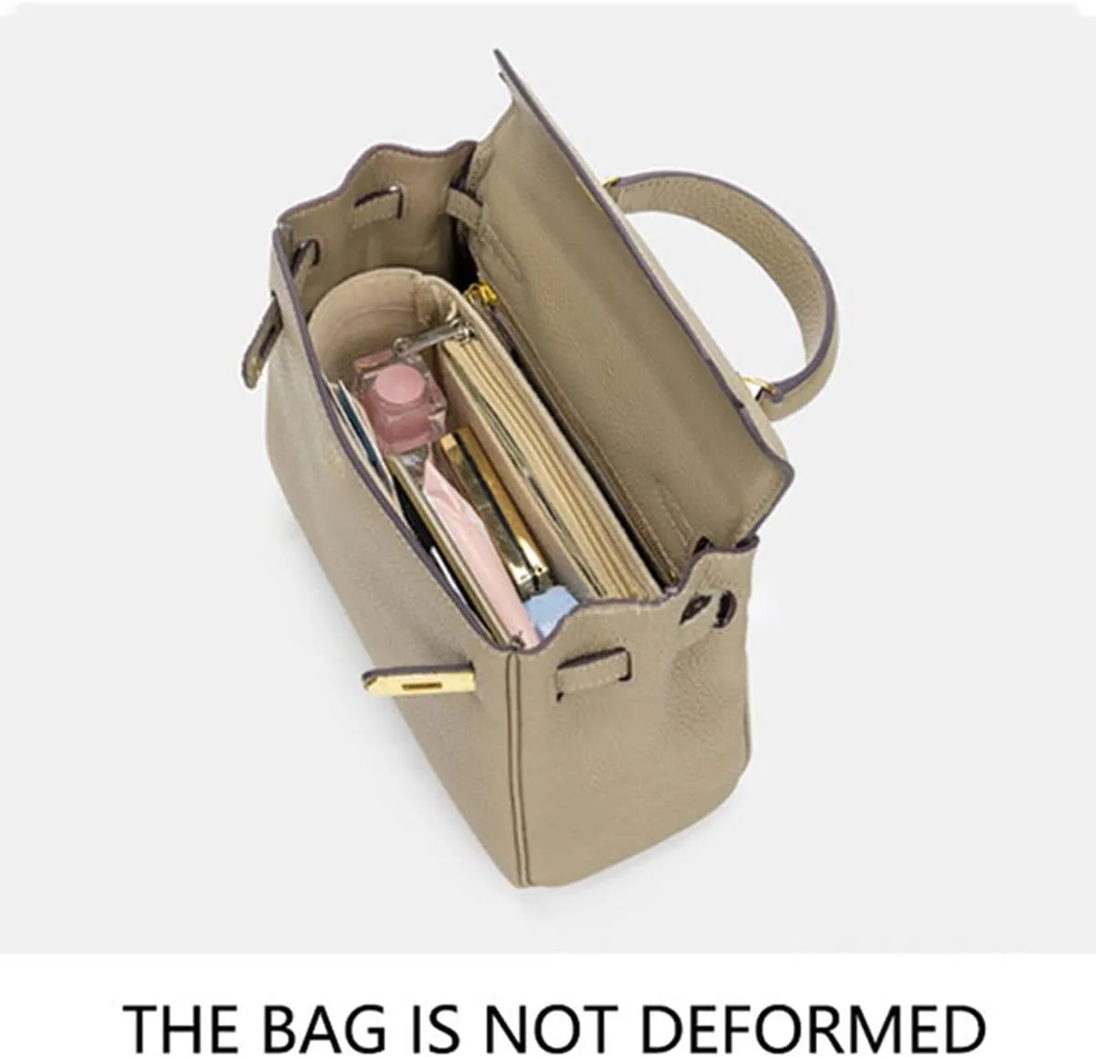Lckaey Purse Organizer insert for Handbag Kelly 25 organizer1011Beige-S