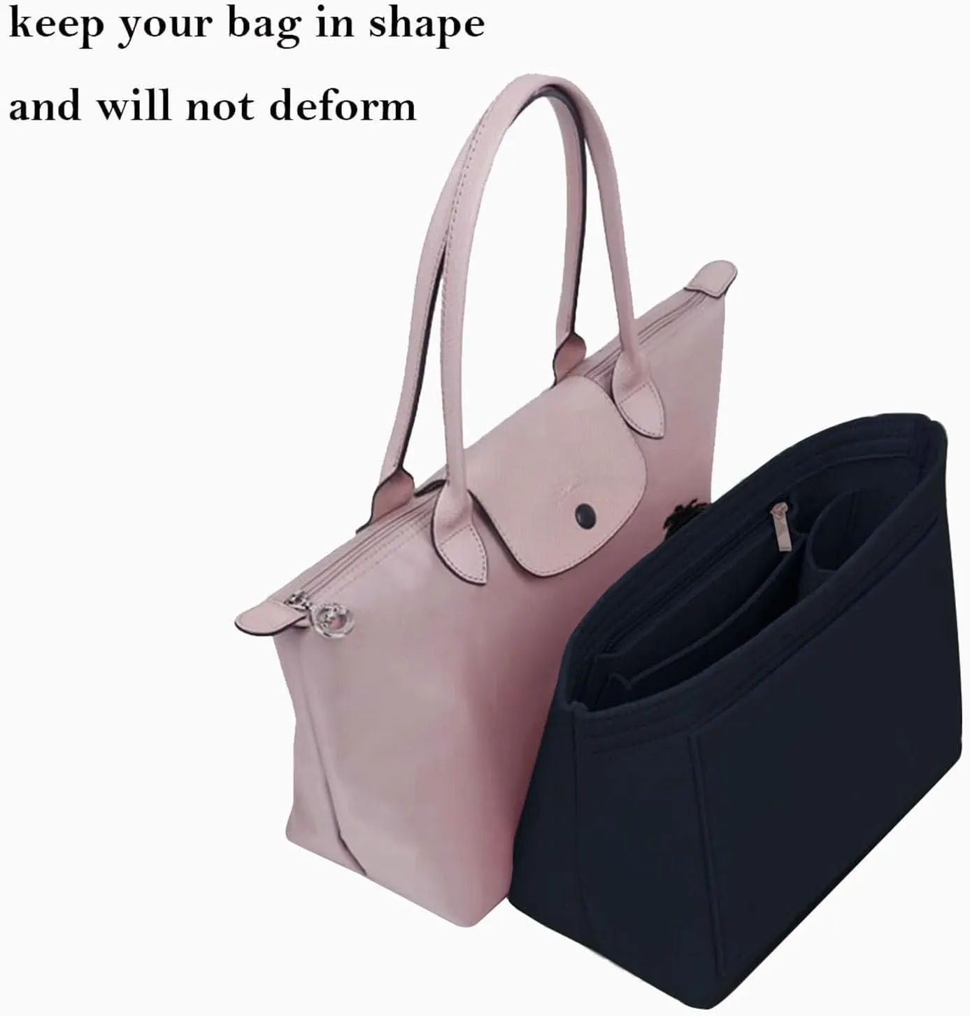 Lckaey purse Organizer Insert for le pliage organizer tote insert Large handbag organizer inserts large bag insert 1032black-L
