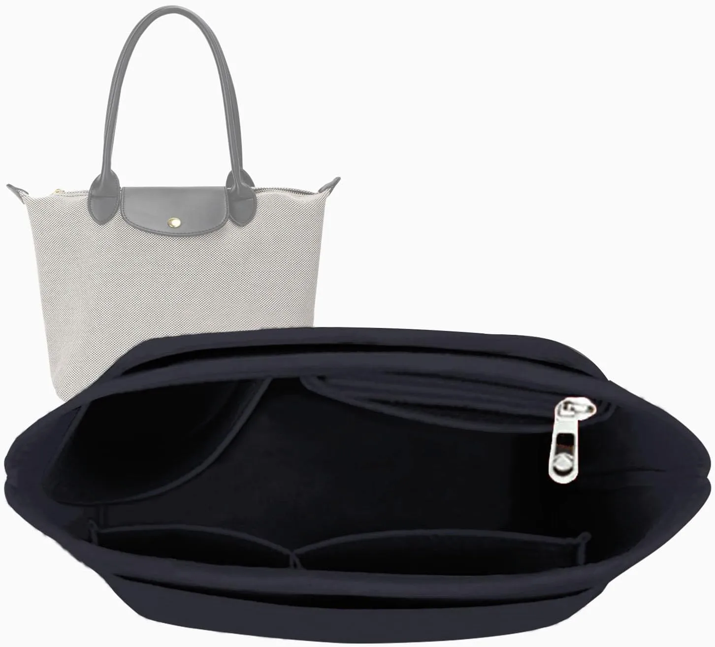 Lckaey purse Organizer Insert for le pliage organizer tote insert Large handbag organizer inserts large bag insert 1032black-L