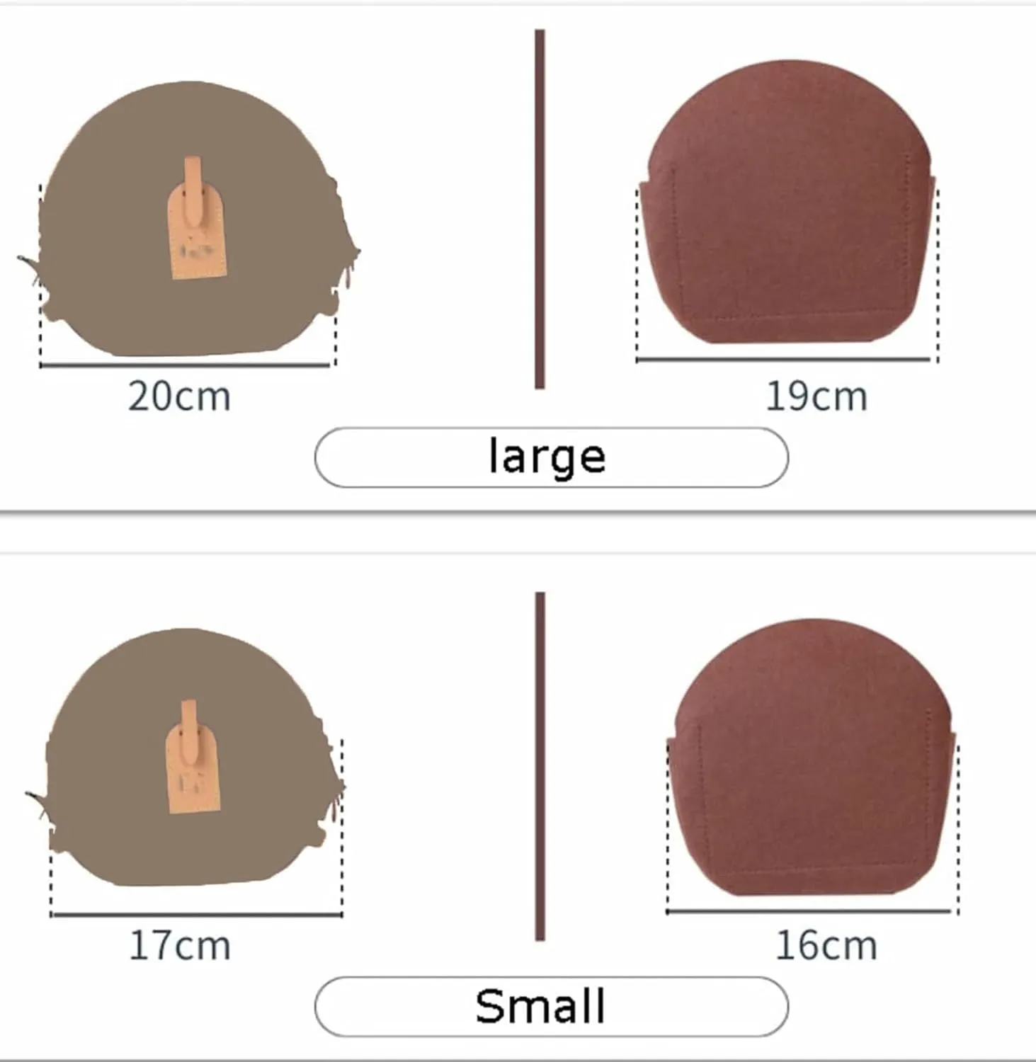 Lckaey round bag organizer insert-for round bag Applicable to old flower soft bag Kuqi Round bag Purse Organizer2078-khaki-L