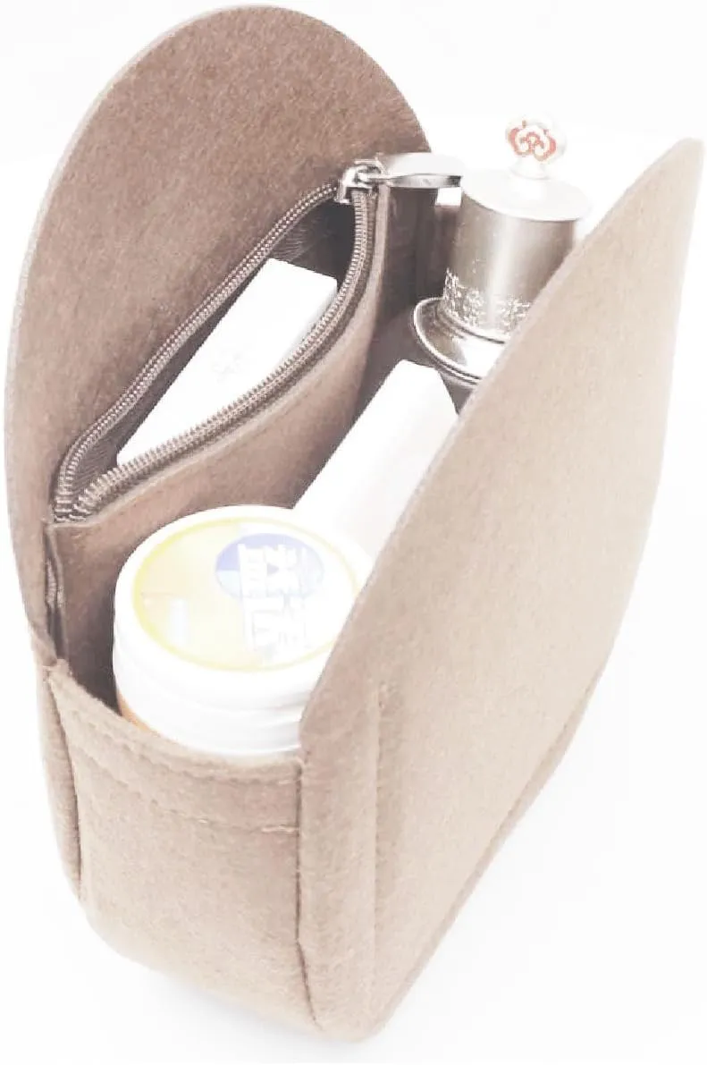 Lckaey round bag organizer insert-for round bag Applicable to old flower soft bag Kuqi Round bag Purse Organizer2078-khaki-L