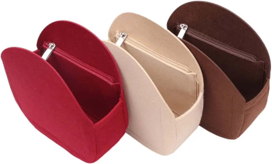 Lckaey round bag organizer insert-for round bag Applicable to old flower soft bag Kuqi Round bag Purse Organizer2078-khaki-L